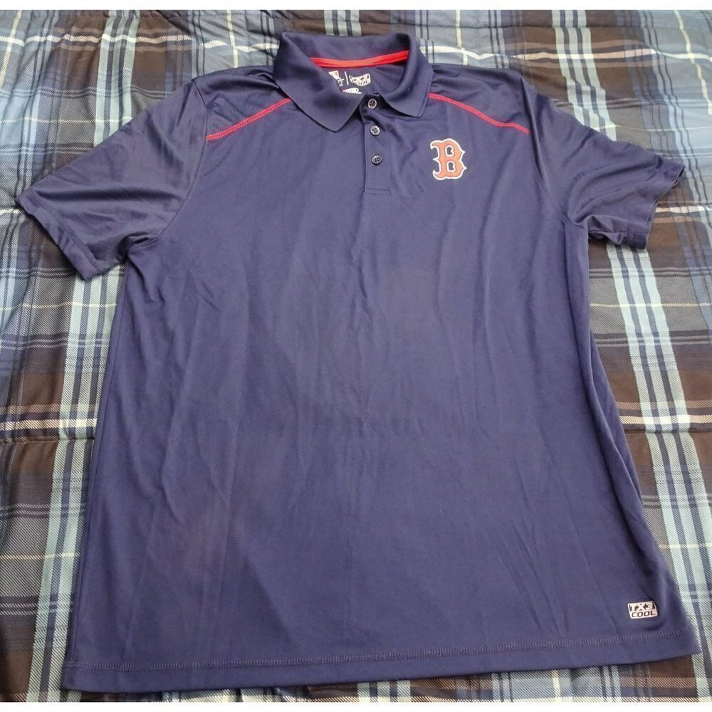 MLB Boston Red Sox Blue Polo TX3 Cool T-Shirt Size XL